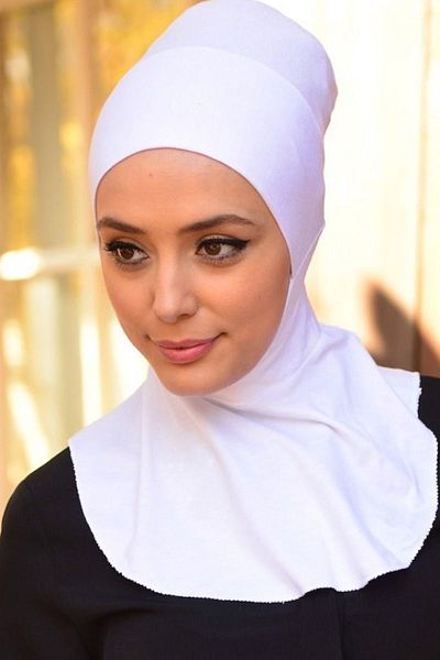 Belifanti Collection White Women's Prayer Sleeves - Combed Cotton, Neck Collar Bonnet Set of 2