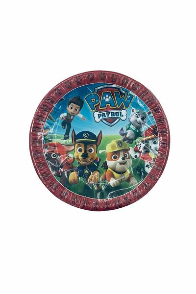 TURKUAZ PARTY 23 Cm Cardboard Plate - Paw Petrol