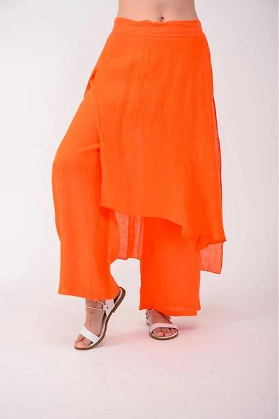 Bohem Stil Italian Raw Linen Trouser Skirt