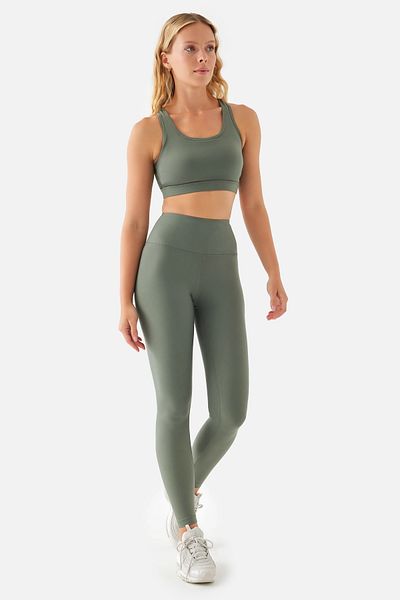 Superstacy Anna Comfylux High Waist Khaki Sports Leggings