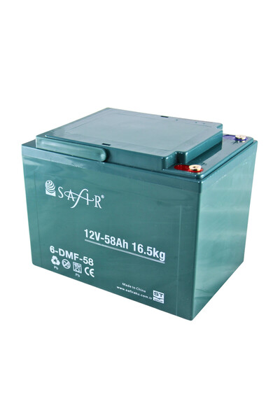 SAFİR Safir Jel Akü 12 V - 58+ Ah 16.5kg (60 - 80 Ah Uyumlu)