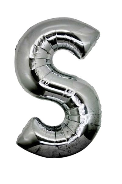 PARTİ KRALLIĞI Silver Foil Balloon 16" 40 cm Letter S