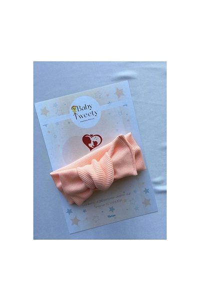 Baby Tweety Handmade Ribbed Baby Girl Bandana (SALMON)