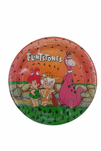 TURKUAZ PARTY Cardboard Plate - Stone Age - 23 Cm - 8 Pieces