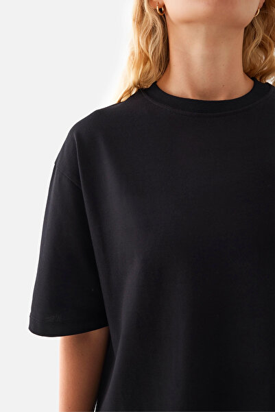 Superstacy Tricou negru supradimensionat Serenity