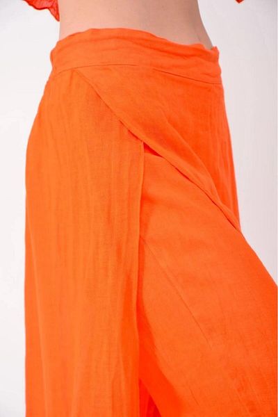 Bohem Stil Italian Raw Linen Trouser Skirt