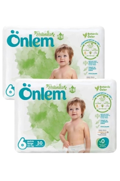 ÖNLEM Botanika 6 Beden Çocuk Bezi İkili Jumbo X-Large 30 Lu x 2 Adet