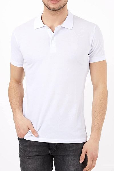 Belifanti Collection Ανδρικό μπλουζάκι πόλο με λαιμόκοψη λευκό