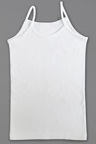 Belifanti Collection Girl's Cotton Combed Cotton Rope Strap Tank Top 3 Pack White