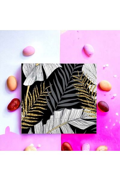 Roll-Up 33x33 Cm Papierserviette - Gold Glitzerblätter Schwarz - 20er Set