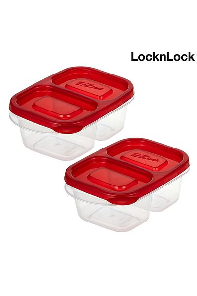 locknlock EzLock Rectangle Container Set - 260ml (Set of 2)