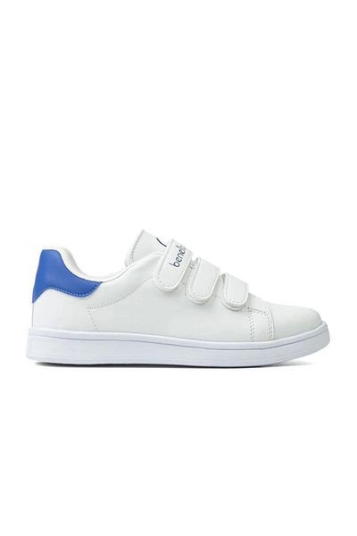 Benetton Bn-30447 Pantofi sport pentru damă - Velcro, Alb Albastru