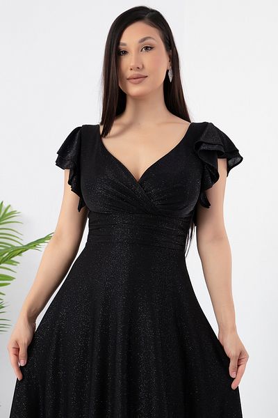 PULLIMM Rochie de seară cu mâneci cu sclipici - 39925
