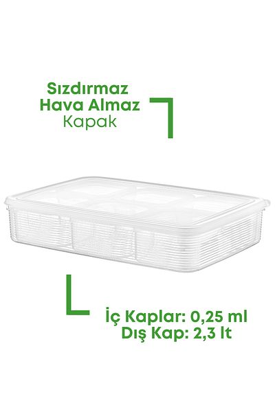 GRİMOR Life 7 Li Leak Proof Refrigerator Organizer Icebox Deep Freezer Storage Container - Meat Mincer Meat Water