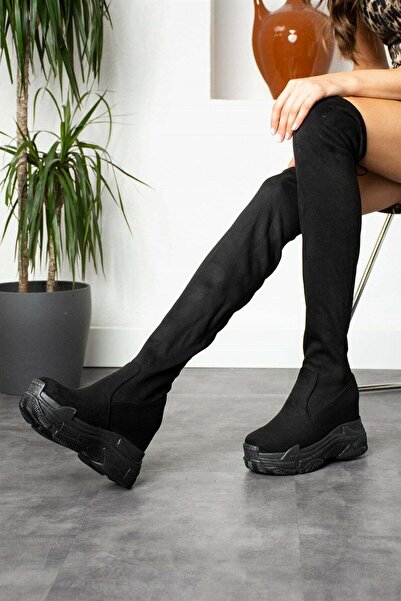 Modanizm Abella Topuklu Uzun Süet Çizme