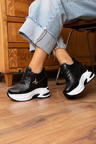 Modanizm Lydia Gizli Topuklu Siyah Spor Ayakkabı