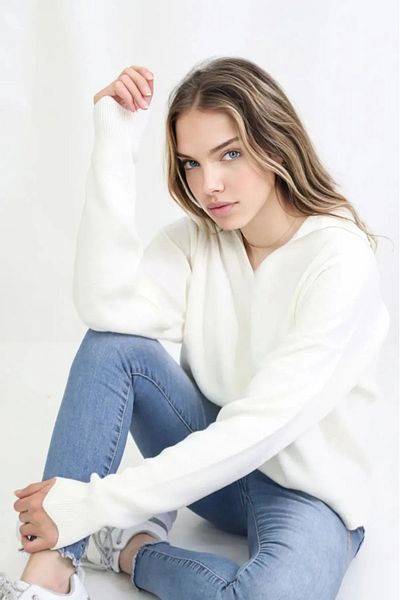 ÇILDIR ÖRME Shirt Collar Knitwear Sweater