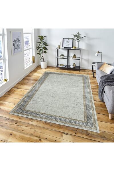 DECOSER HALI Otantik Desenli Kaymaz Taban Yıkanabilir Salon Koridor Yolluk Ha...