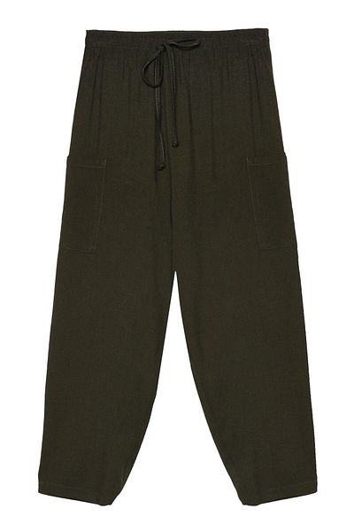 Quzu Khaki Shalwar Trousers - with Pocket Details