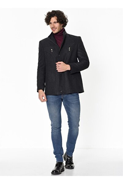 Dewberry K7126 Men's Coat-diagonal Anthracite