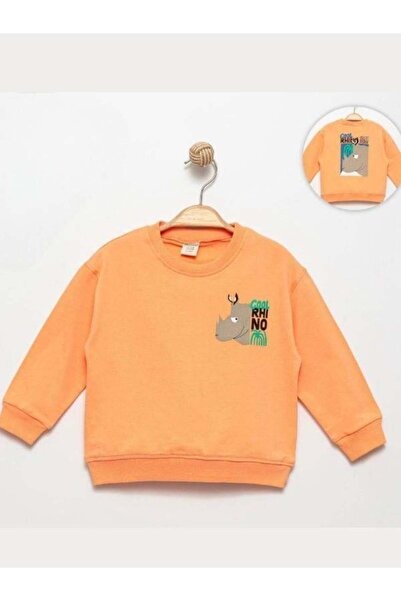 Zekids Hanorac din bumbac cu imprimeu Cool Rhino pentru băiat