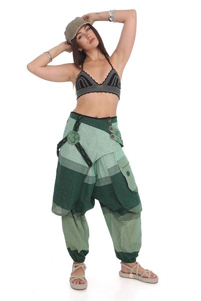 Bohem Stil Indian Authentic Washed Grinding Cap Unisex Baggy Pants