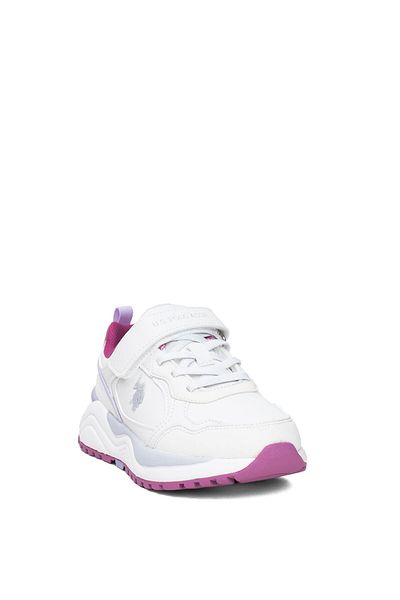U.S. Polo Assn. 101885695   4F Habe 4Pr Girl's Walking Shoes White - Pink
