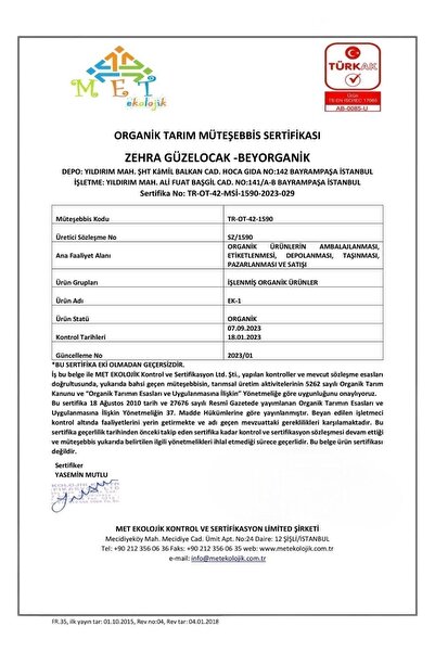 BEYORGANİK Organik Bebek Tarhanası & Bebek Irmiği Tanışma Paketi 2'li (ORGANİK SERTİFİKALI) 6 Ay 80gr