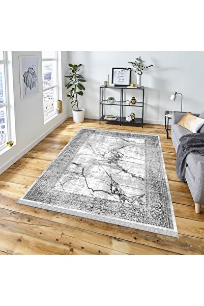 Kilim Yıkanabilir Mermer Desen Kaymaz Taban Salon Koridor Mutfak Halısı Nova6021