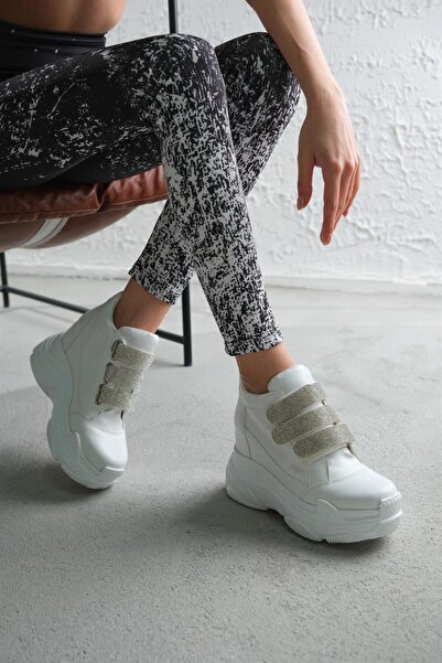 Modanizm Rebel Hidden Heel White Sneakers