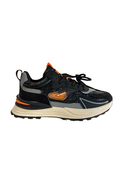 M.P. M.PPremium 232-1235 Mr. Tenisi casual negru-portocaliu pentru bărbați