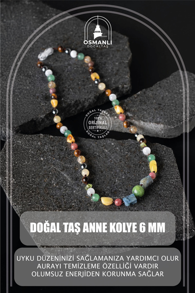 OSMANLI DOĞAL TAŞ Doğal Taş Anne Kolye 6 Mm - M407