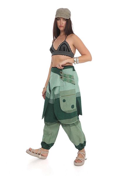 Bohem Stil Indian Authentic Washed Grinding Cap Unisex Baggy Pants