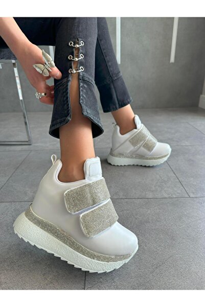 Modanizm Wendy Hidden Heeled White Sneakers