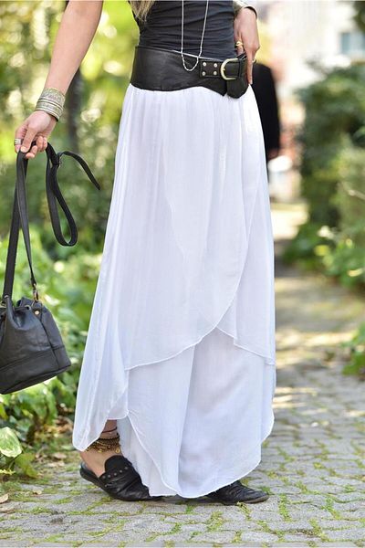Bohem Stil Women's Asymmetrical Capped Silk Shalwar Trousers
