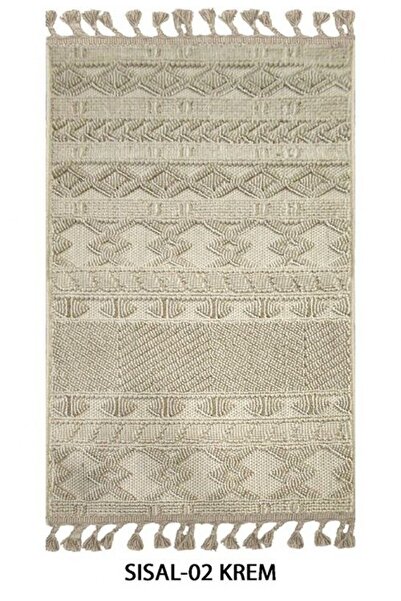DECOSER HALI Sisal 02 Kahve Bej Hav Toz Vermez Etnik Desenli Modern Dokuma Bu...