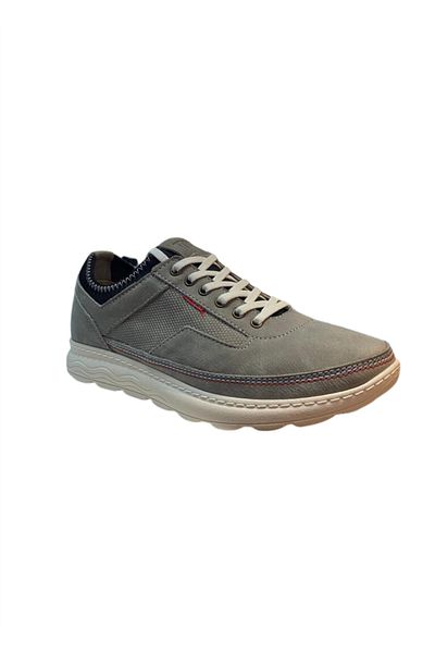 Paggi 703 Ανδρικά γκρι δερμάτινα παπούτσια casual