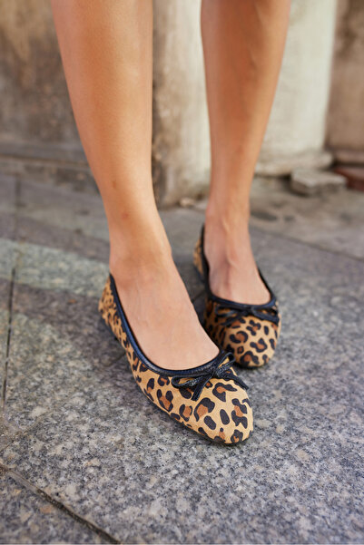 ANGELİNA JONES LUMBO PANTOF DE DAMA NEGRU LEOAPARD GARNILI