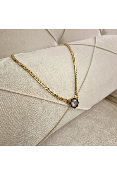 pegu baby collection Çağla Shape Necklace Vi̇p Steel Tarnish Resistant Long Lasting Lux Necklace