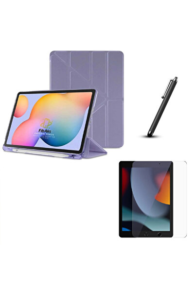 Fibaks İpad 7. 8. 9. Nesil 10.2" Kalem Bölmeli Kılıf Nano Ekran Koruyucu Dokunmatik Kalem