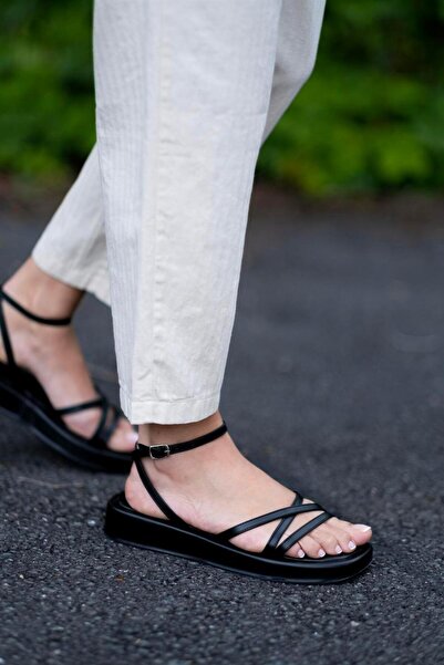sovrana Ankle Strap Sandals Black