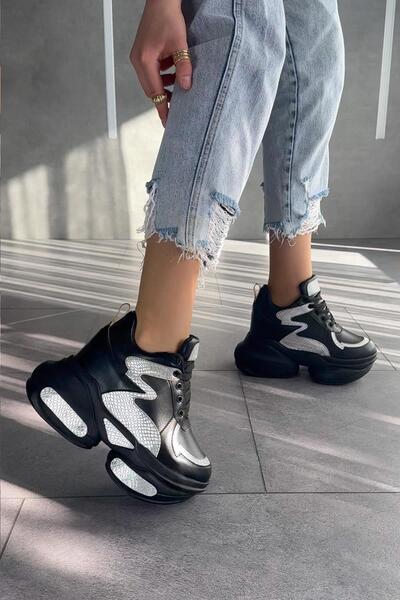 Modanizm Black Alaya Wedge Sneakers