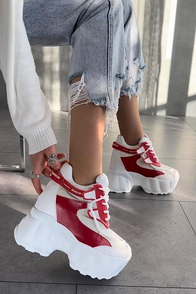 Modanizm Apax Red Wedge Sneakers - Comfortable and Stylish