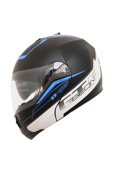 Genel Markalar Beon B700 Güneş Gözlüklü Çene Açılır Kask Siyah-Mavi