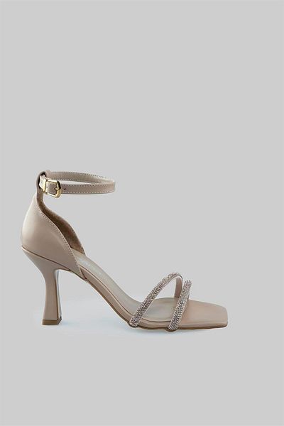 sovrana Banded Heeled Shoes Tan