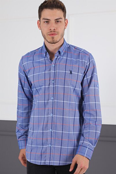 Dewberry Buttoned Collar Modern Men's Long Sleeve Shirt – Comfortable Fit for...