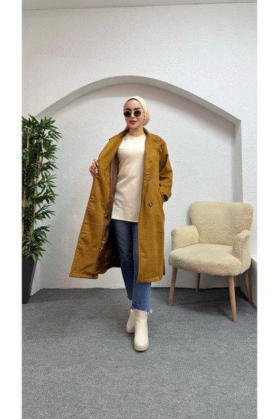 moda zeynaa Düüğmeli Kase Kaban