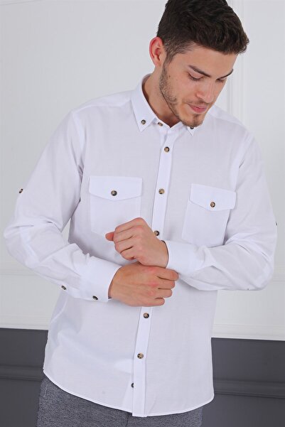Dewberry G722 Men's Shirt-White