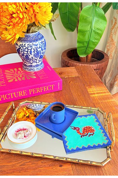 ge living İnka Series Cocktail Napkin Set (4 Pieces)