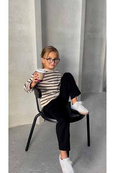 Le Petite Sole Costum cu dungi pentru fete